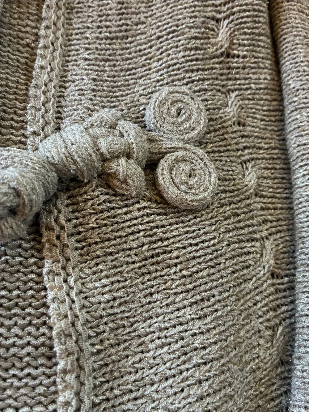 Coldwater Creek Beige Cardigan with Decorative Toggles and Silver Accents. - Picture 2 of 4